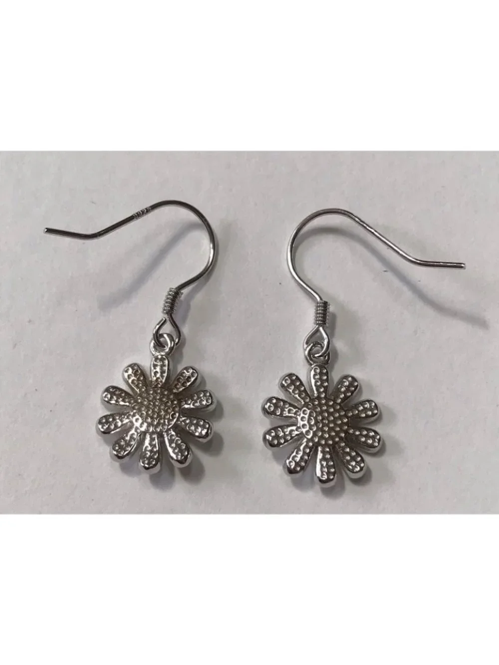 Sterling Silver Daisy Flower Earrings Romantic Work